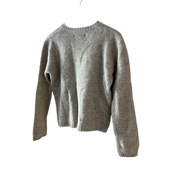 Y2K VINTAGE Abercrombie and Fitch V neck grey oatmeal wool sweater size medium - Picture 3 of 7